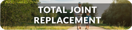 A grandpa is jogging next to his young grandson. Title reads: Total Joint Replacement